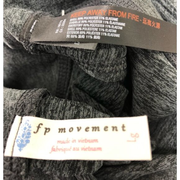 Free People Movement Womens Gray High Rise Cutout Cropped Leggings Sz L New - Picture 4 of 11